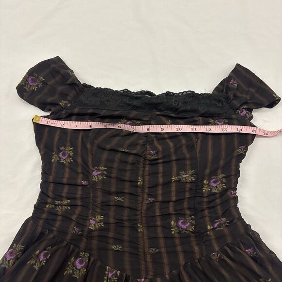 Whimsigoth Romper Size M Urban Outfitters Kimchi Blue Dark Fairy Lace Mesh Black - Picture 6 of 11